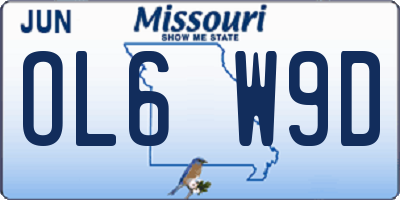 MO license plate OL6W9D