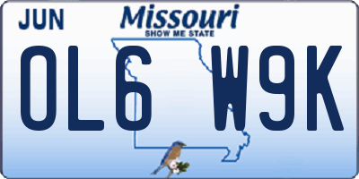 MO license plate OL6W9K
