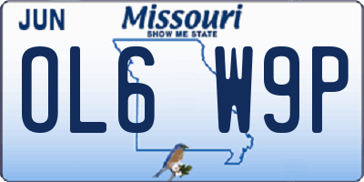MO license plate OL6W9P