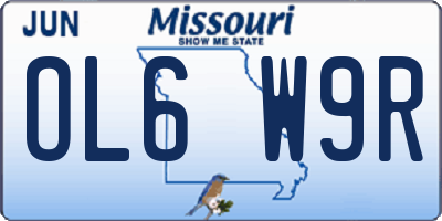 MO license plate OL6W9R