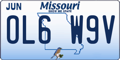 MO license plate OL6W9V