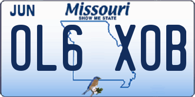 MO license plate OL6X0B