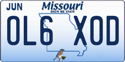 MO license plate OL6X0D