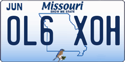 MO license plate OL6X0H