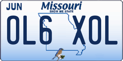 MO license plate OL6X0L