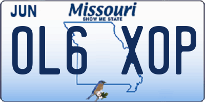 MO license plate OL6X0P