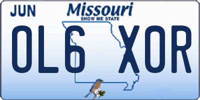 MO license plate OL6X0R