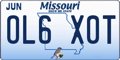 MO license plate OL6X0T