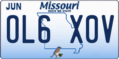 MO license plate OL6X0V