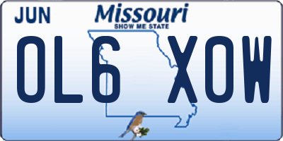 MO license plate OL6X0W