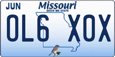 MO license plate OL6X0X
