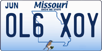 MO license plate OL6X0Y