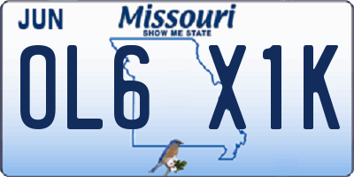 MO license plate OL6X1K