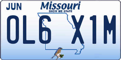 MO license plate OL6X1M