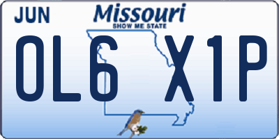 MO license plate OL6X1P