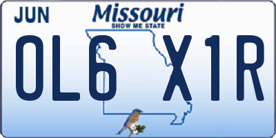 MO license plate OL6X1R