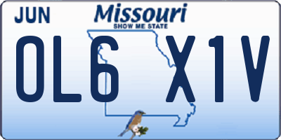 MO license plate OL6X1V