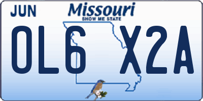 MO license plate OL6X2A