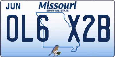 MO license plate OL6X2B