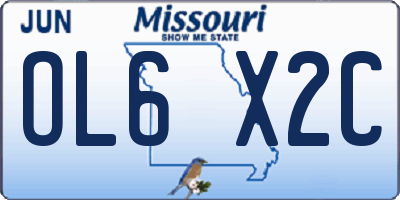 MO license plate OL6X2C