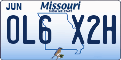 MO license plate OL6X2H