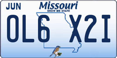 MO license plate OL6X2I