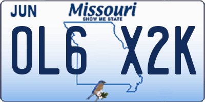 MO license plate OL6X2K