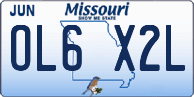 MO license plate OL6X2L