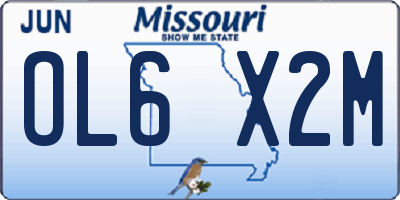 MO license plate OL6X2M