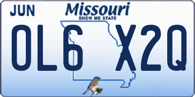 MO license plate OL6X2Q