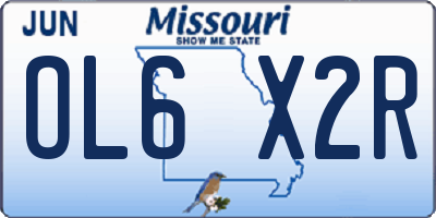 MO license plate OL6X2R