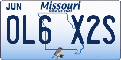 MO license plate OL6X2S
