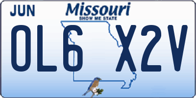 MO license plate OL6X2V