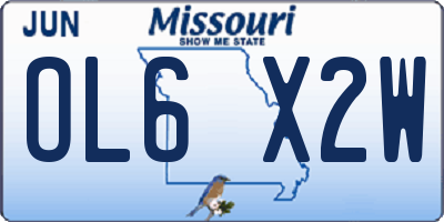 MO license plate OL6X2W