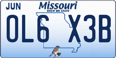 MO license plate OL6X3B