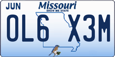 MO license plate OL6X3M