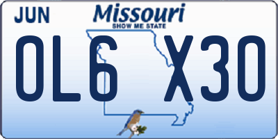 MO license plate OL6X3O