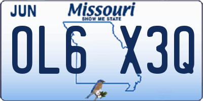 MO license plate OL6X3Q