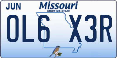 MO license plate OL6X3R