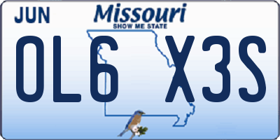 MO license plate OL6X3S