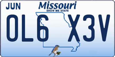 MO license plate OL6X3V