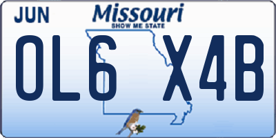 MO license plate OL6X4B