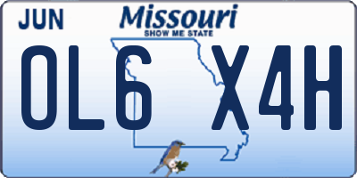MO license plate OL6X4H