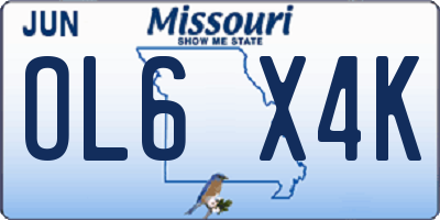 MO license plate OL6X4K