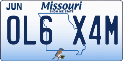MO license plate OL6X4M