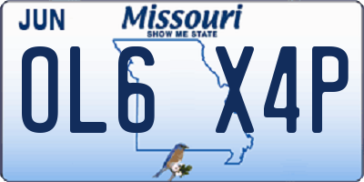 MO license plate OL6X4P