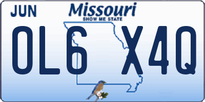 MO license plate OL6X4Q