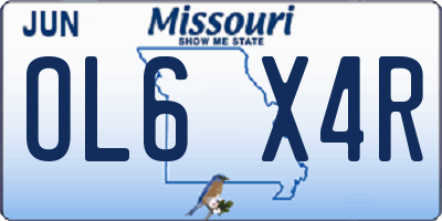 MO license plate OL6X4R