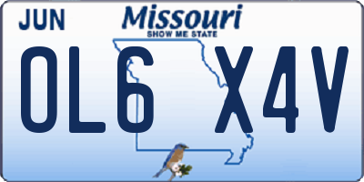 MO license plate OL6X4V