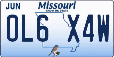 MO license plate OL6X4W